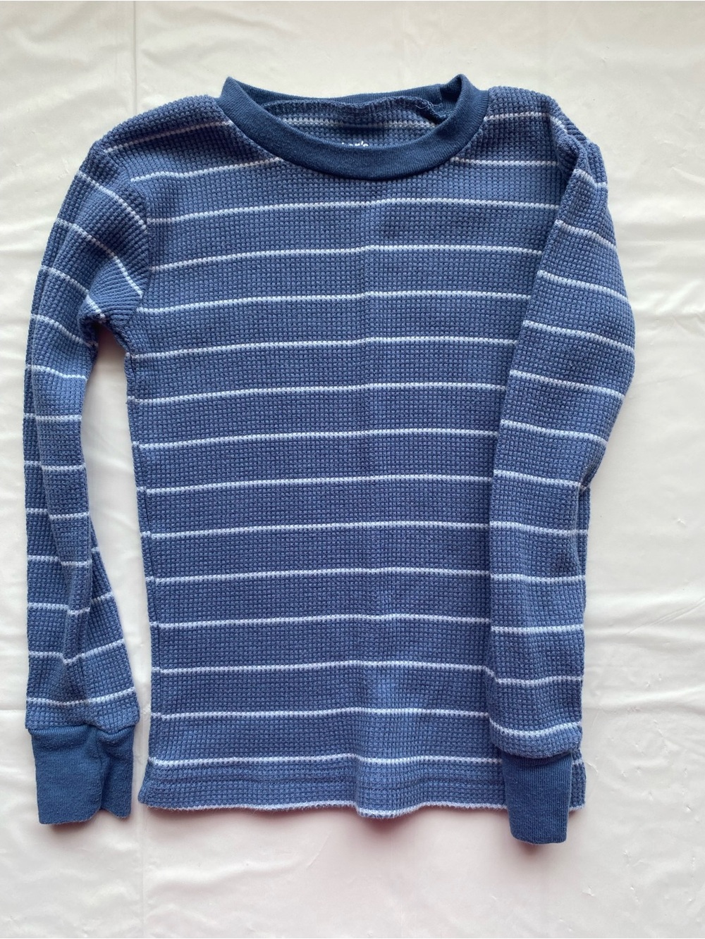 Carter's Toddler Boy Striped Waffle Knit Thermal Underwear Shirt Blue 3T